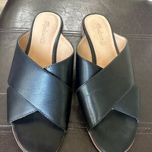 Madden Girl Black Cross-Strap Mules